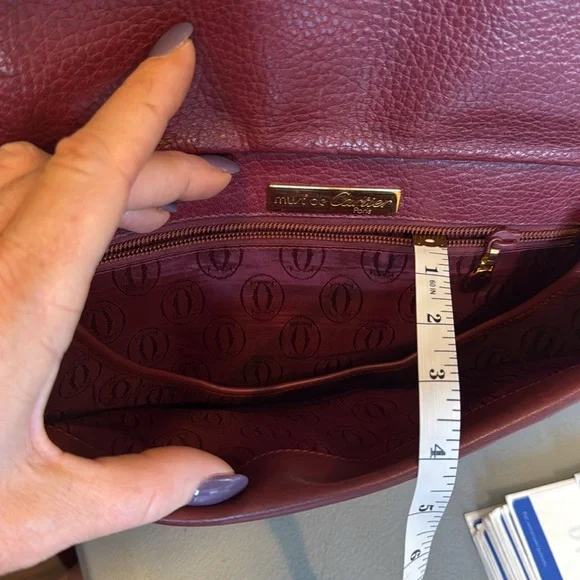 Cartier, Must dr Cartier, Burgundy Crossbody Bag w/Authenticity Cert -Vintage - Picture 9 of 13